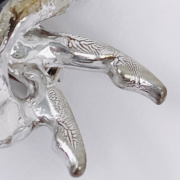 VTG 1950s Pin Ballerina Rhinestone Black Enamel Mid Century Brooch Silver Tone - Picture 7 of 11